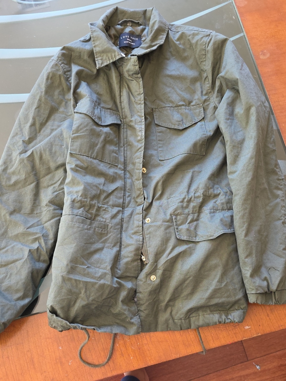 Love Tree Men's Army Green Field Jacket